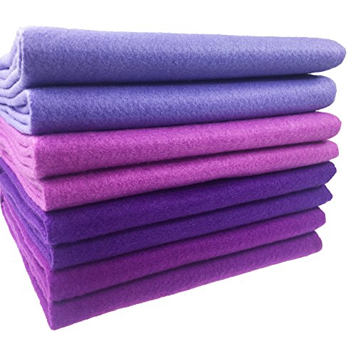 Image of 4pcs Thick 1.4mm Soft Felt Fabric Sheet Assorted Color Felt Pack DIY Craft Sewing Squares Nonwoven Patchwork (92x90cm Purple)