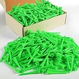 Golf Tees Plastic Unbreakable Easy to Find Bulk Value 500/1000 Count, 2 3/4 3 1/4 Inch Stable Tee Driving Range Reduce Friction, Green Red White Usa Flag Practice (Green, 500 Count (3 1/4 Inch))