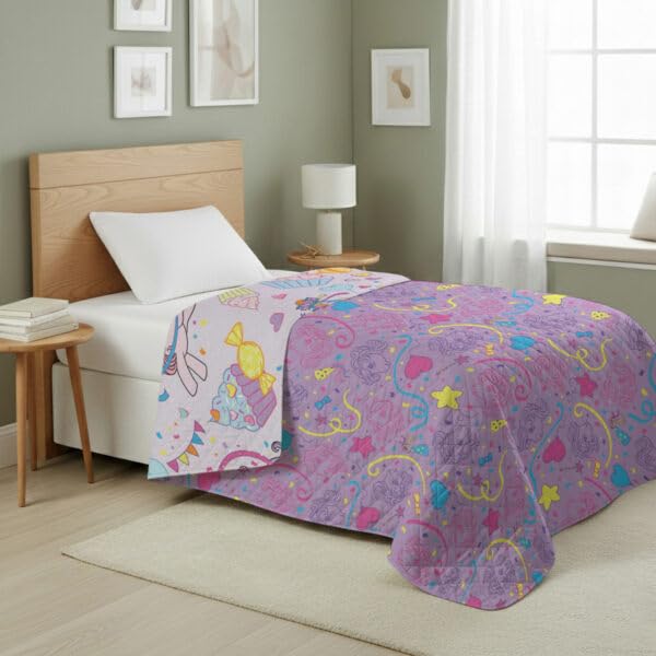 Image of Northwest My Little Pony Pony Party Quilted Blanket, Comfy Throw, Adults Boys Girls, Soft Lightweight Bedding for Bed, or Couch, 60 x 80 inches