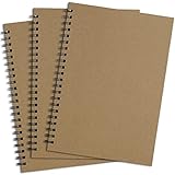 A4 Sketch Books 3 Pack, 180 Pages/90 Sheets Recycled Spiral Notebook Cartridge Paper Drawing Pads White Artist Paper Hard Cover 160gsm DS02A403