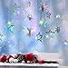 Cheerland Iridescent Star Garland Decorations Holographic Hanging Star Party Decoration Galaxy Birthday Decor Ramadan Eid Twinkle Star Banner Backrop Alien Space Celestial Theme Party Supplies