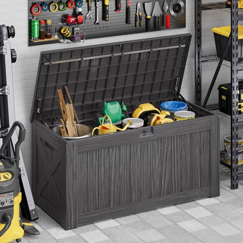 Image of Devoko 125 Gallon Outdoor Storage Box, Waterproof Resin Deck Box