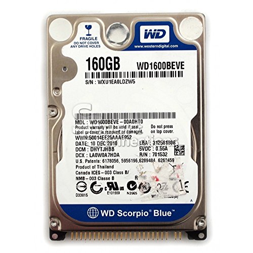 Disque Dur Interne WD Scorpio WD1600BEVE 160 Go ATA-100 IDE 2.5 Pouces