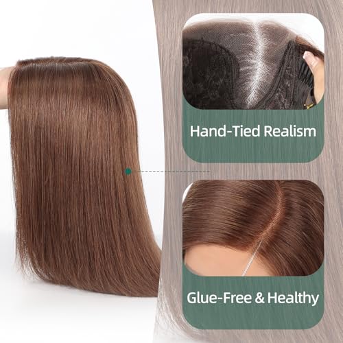 Image of Brown Wig Human Hair Pre Plucked Straight Short Bob Wigs 5x6 UHD Lace Front Wigs Remy Real Human Hair for Women 14Inch