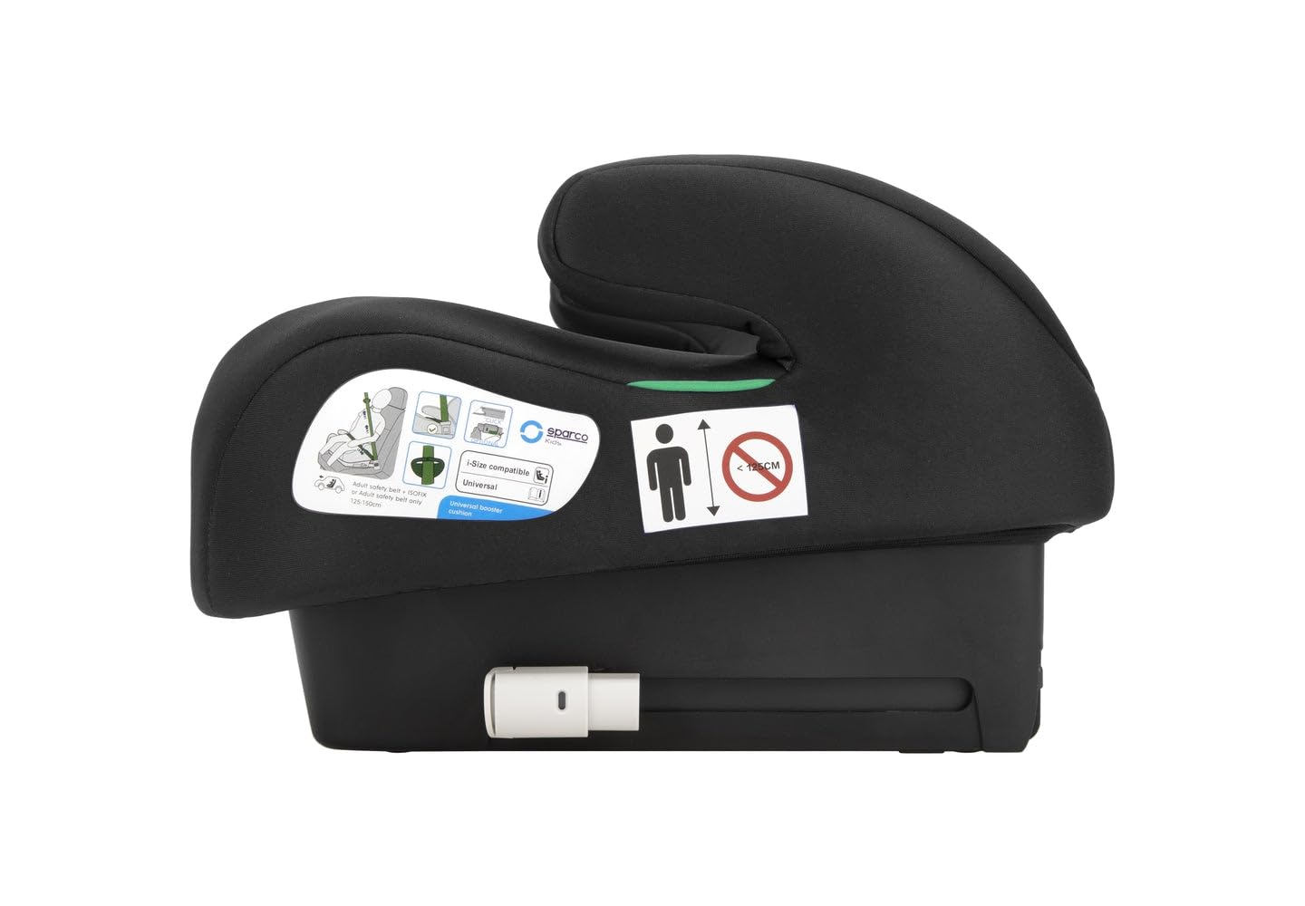 Réhausseur Auto Bas Enfant Sparco ISOFIX i-Size ECE R129 – 125 à 150 cm – Groupe 3 – Siège Voiture Sécurisé – Fixation ISOFIX – Assise Confortable – Housse Lavable – Coloris Noir