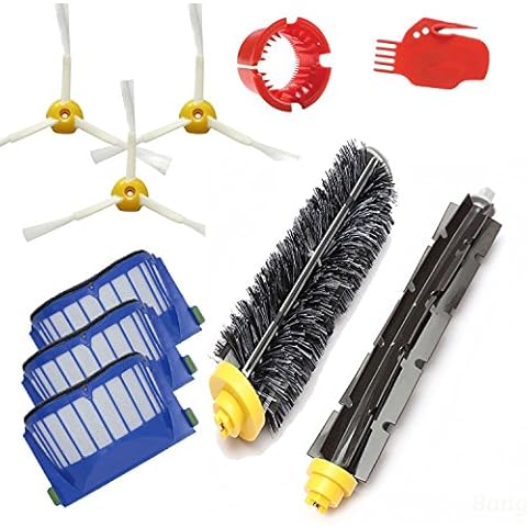 Amyehouse Replacement Parts Kit Bristle Flexible Beater Brush & Aero Vac Filter & Side Brush Compatible with iRobot Roomba 600 Series 595 610 614 618 620 630 640 650 660 680 685 690 692 694 695 Vacuum Cover