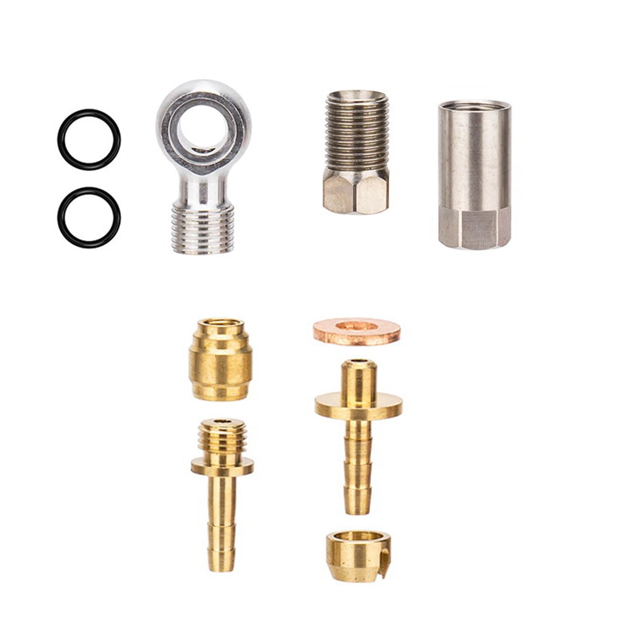 HOUSON Mountain Bike Brake Line Connector Kit, Olive Hose Adapter Hydraulic Connectors with Threaded Connection for Guide ULT/RSC/RS (BH59/BH90)