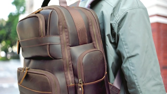 Amazon.com: TIDING Full Grain Leather Backpack for Men 15.6  display picture 1