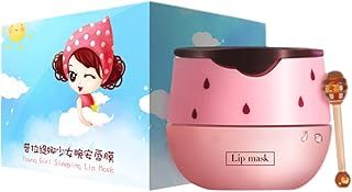 Bee Balm Lip Balm Honey Pot, Natural Honey & Strawberry Lip Balm with Rod Vertebra, Vitamin E Lip Care Hydrating Prevention Dry and Cracked Night Repair Lip Sleeping Covers Lip Balm Honey Pot