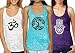 Yoga, Aum, Om, Ohm, India Symbol Burnout Racerback Tank Top (Medium, Fun Pack M7)