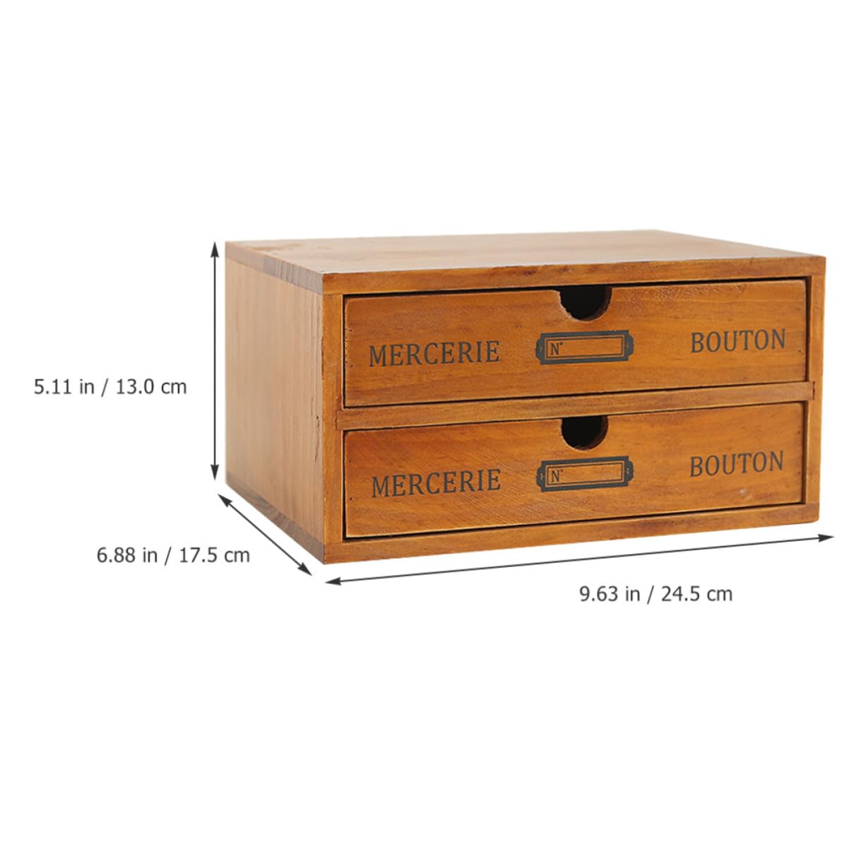 Organizzatore da Scrivania in Legno con Due Cassetti, Grande Capienza