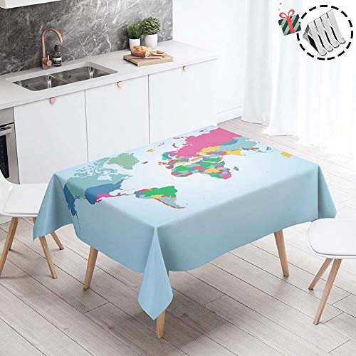 Stillshine Tischdecke Garten Abwaschbar, Quadratisch/Rechteckig Wasserdicht 3D Drucken Tischdecken Ölbeständige für Gartentisch Tischdekoration Outdoor Party (Himmelblaue Verteilung,140x180cm) Cover