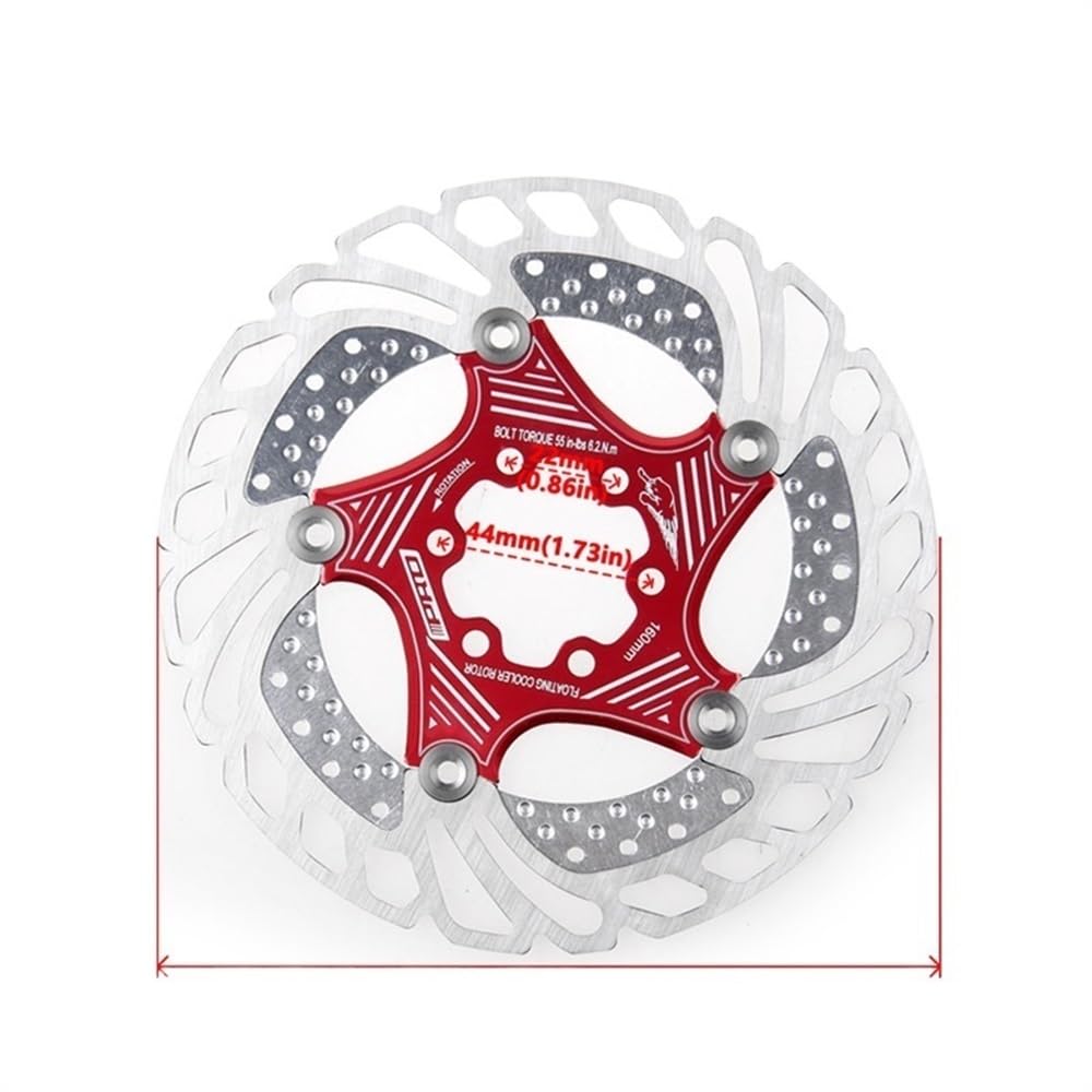 Disco Freno Discos de freno Rotor de bicicleta de montaña, 160mm, 180mm, Disco 203mm, 140mm, frenos de disco de bicicleta, accesorios de refrigeración for ciclismo Freno Disco(Color:Cool 160red)