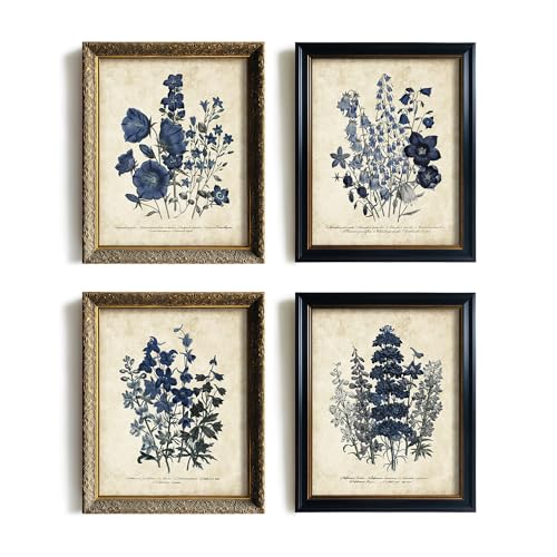 Rustic Modern French Country Cottagecore Wall Art - Primitive Blue