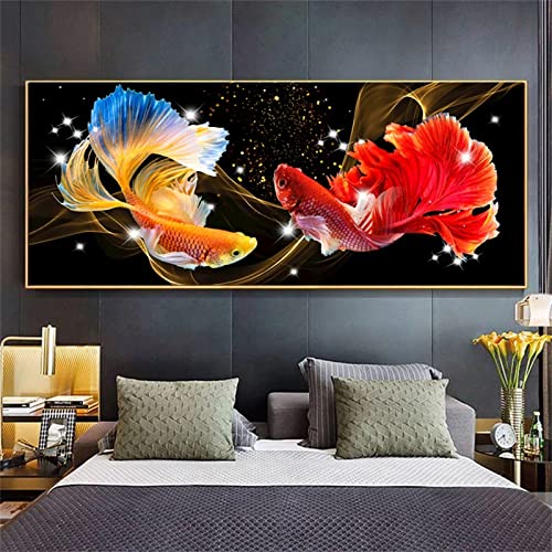Broderie Diamant 5D Poisson Rouge Idée Cadeau Art Créatif Anniversaire Adulte