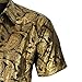CARUHIF Men's 70s Disco Shirt Retro Paisley Shitrs Short Sleeve Casual Party Costume(Z3886YE,XL)