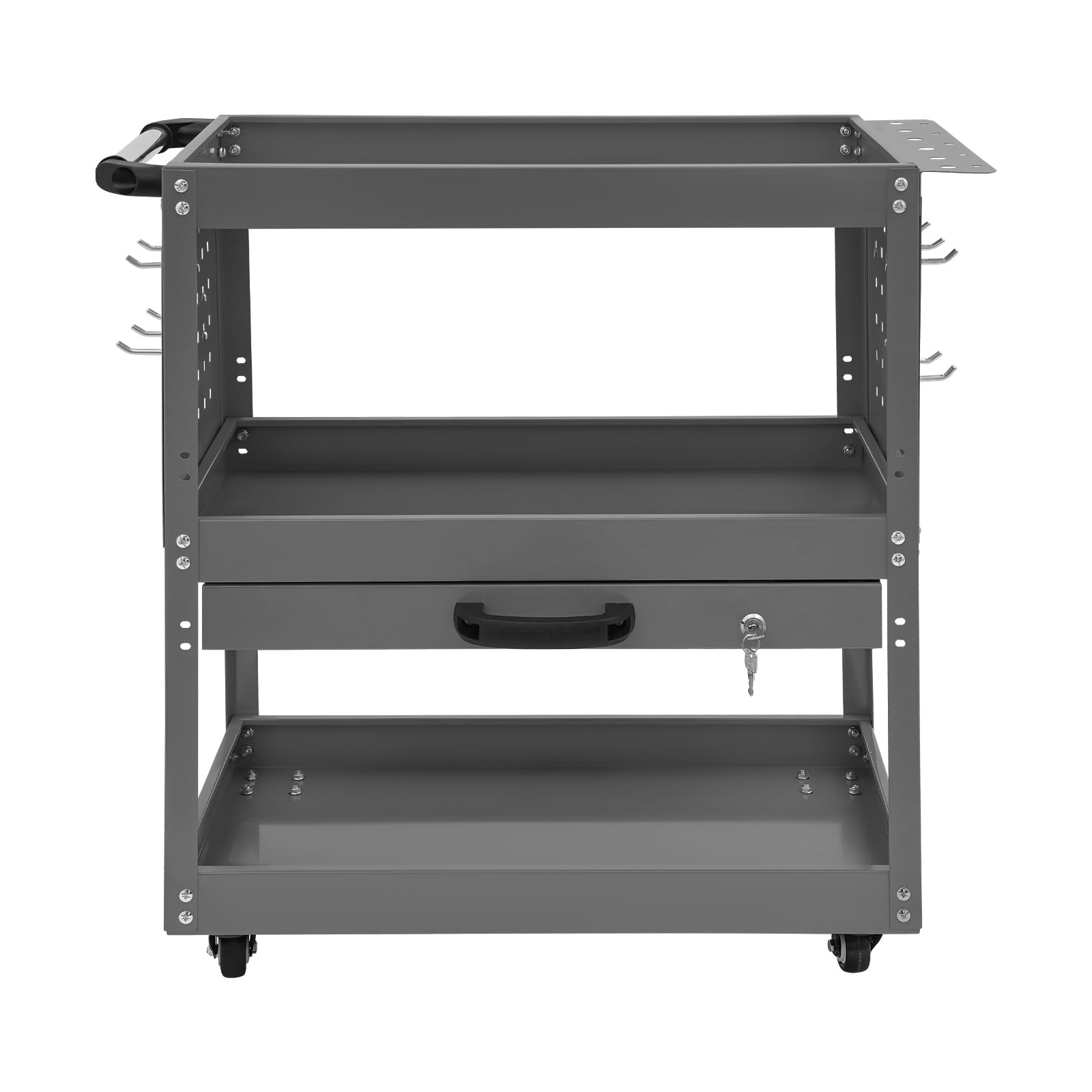 Carro de herramientas de 3 niveles (hasta 249,47 kg), color gris