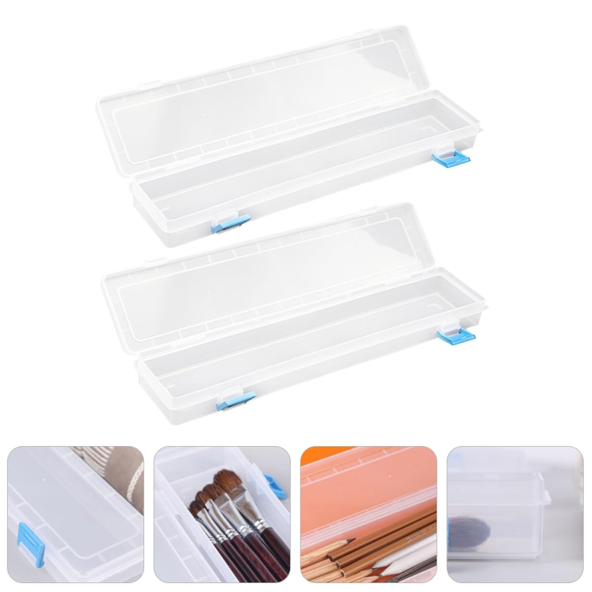 Vidifor Lot De 2 Boîtes De Rangement En Plastique Transparent à 8