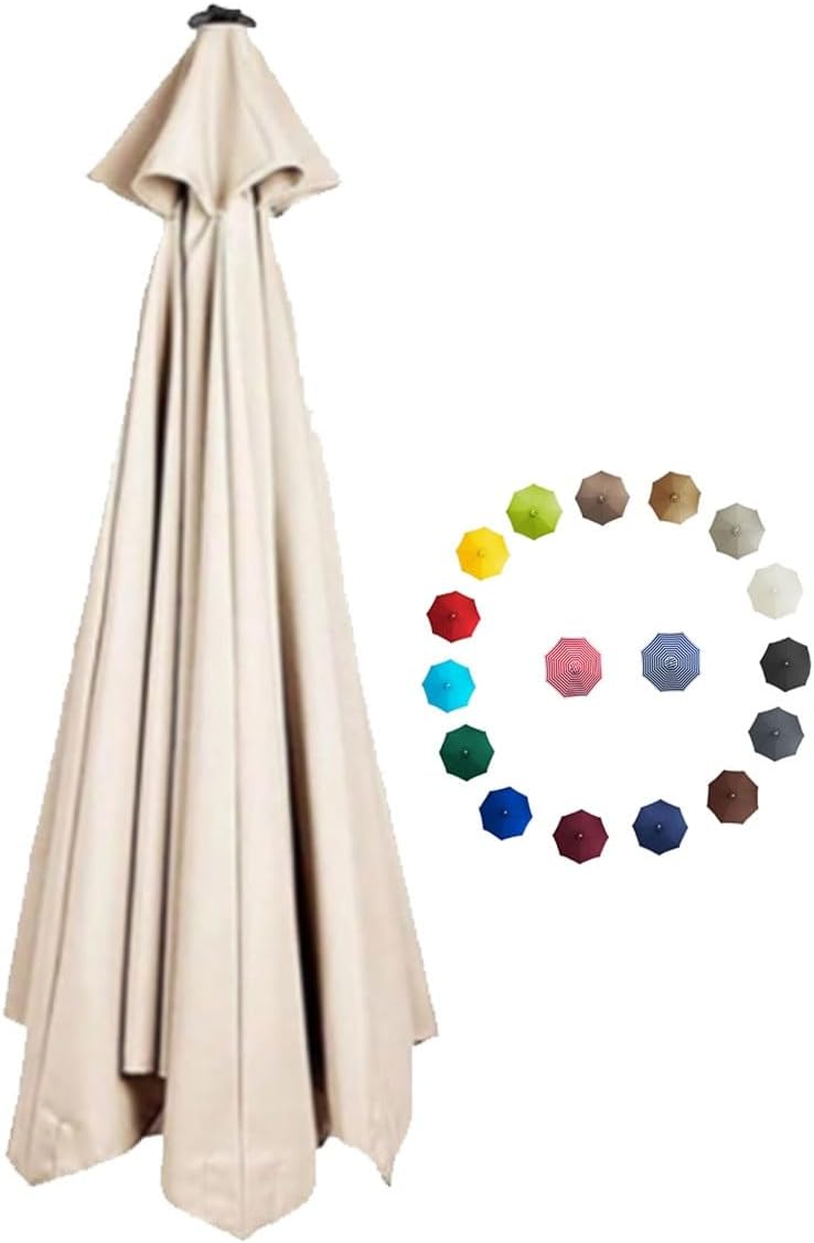 Patio Umbrella Replacement Canopy Square Cantilever Top Cover Outdoor,Patio Umbrella Canopy Replacement for 2.0/2.3/2.7/3.0m Umbrella 6/8 Arms Garden Beach Market Umbrella Cover