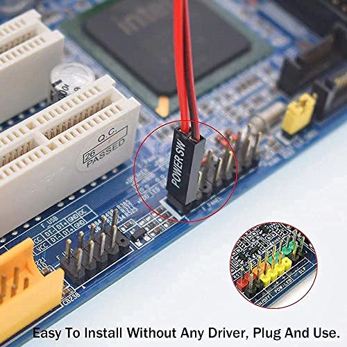 Image of TAAPSEE Power Switch Cable Desktop PC ATX ATX PC Computer Motherboard Power Cable Switch On /Off /Reset Button Computer Cable (5 PACK)