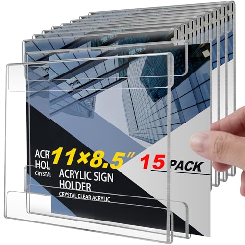 Support mural acrylique de 21,6 x 27,9 cm horizontal pour bureau et reunion