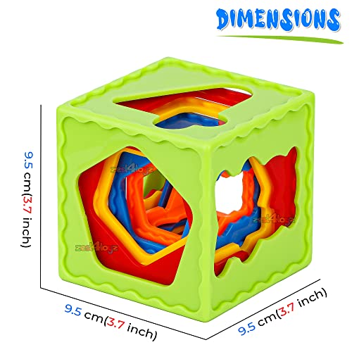 Image of Zest 4 Toyz Stack Cube Toy for Kids 5 Pcs Stacking Cubes Shape Sorting Blocks Color Recognition Activity Toy Educational Toy for Kids Sensory Building Blocks for Toddlers Baby Boys Girls 1 Year+