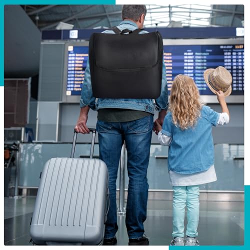 Image of Dansydaisy Padded Backless Booster Car Seat Travel Bag for Airplane Durable Car Seat Bag Cover for Waterproof Foldable Stroller Carrier Backpack with Padded Shoulder Straps