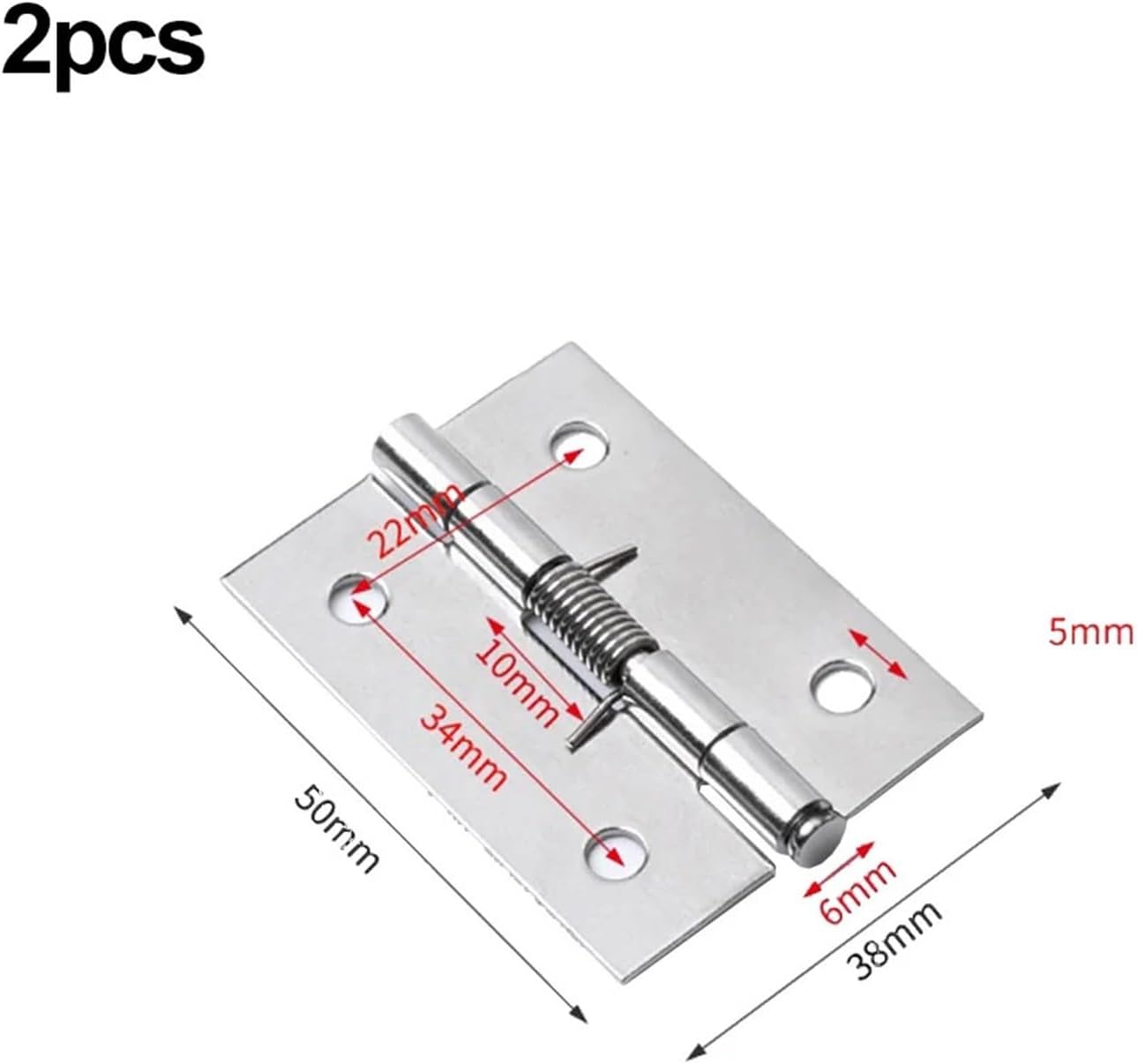 Spring Hinges Stainless Steel Self Closing Spring Door Internal Hinge Hardware Cabinet Door Closer 2Pcs(2inch)
