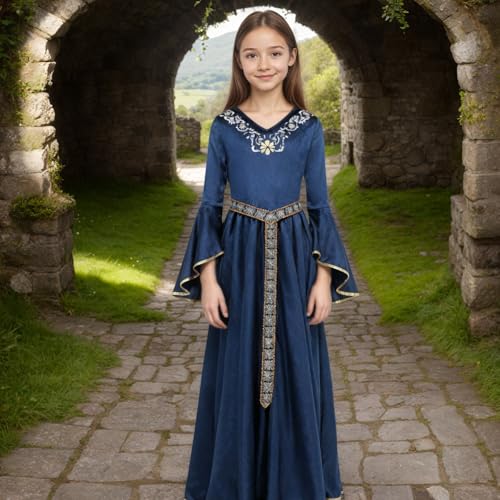 Disfraz Medieval Renacentista para Niñas 3 Piezas miniatura 6
