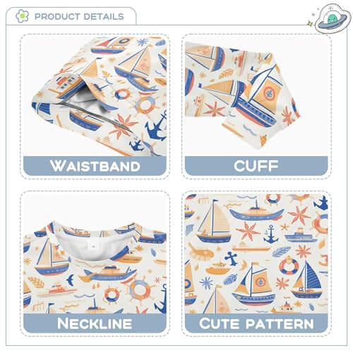 JUNZAN Blue Boats Anchors Kids Girls Pullover Hoodie Long Sleeve Kids Hoodies Boys Sports 4T3