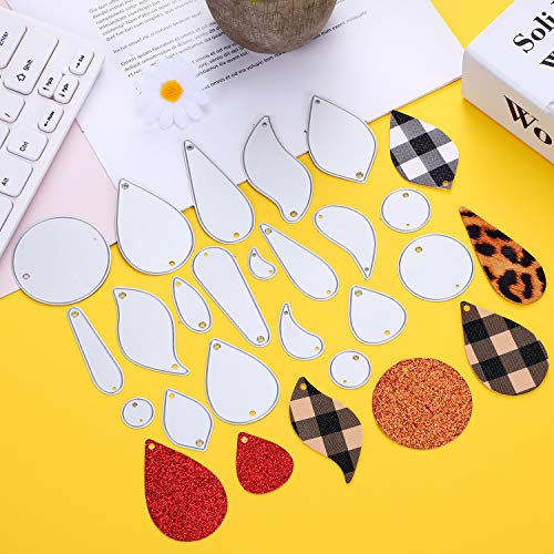 20 Pieces Earring Cutting Dies Teardrop Leaf Shape Die Cuts Metal