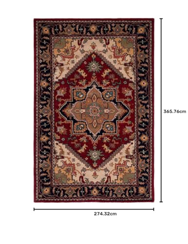 Image of Carpet Mahal Handmade Handwoven Tufted Made of 100% Soft Blended Wool Export Quality Carpets with 1 Inch Thickness (9x12 Feet) Color Multi