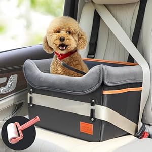 Dog Car Seat – Dog Bed for Small Dogs Waterproof Booster Seat Clip-on Harness and Thick Memory Foam Padding Pet Travel Bed Small Dog Car Seat Cover for Back Seat Dog Car Seat Bed