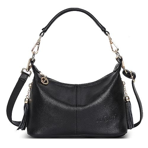 Borsa Donna Tracolla Piccola Borse a Mano pelle PU Elegante a Spalla Crossbody Bag con 2 Spalline per Shopping Lavoro Viaggio Nero