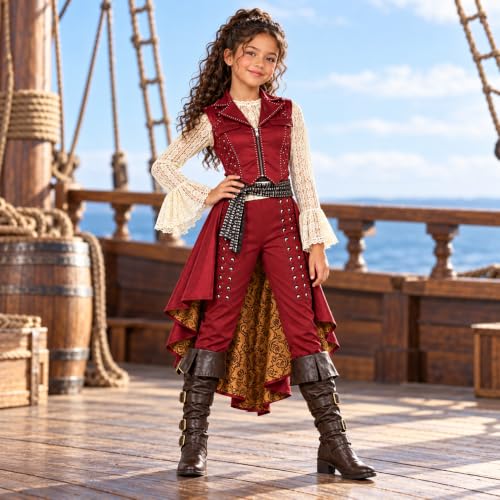 KICILVS Girls Villain Pirate Princess Hazel 4-Piece Outfit - image 2