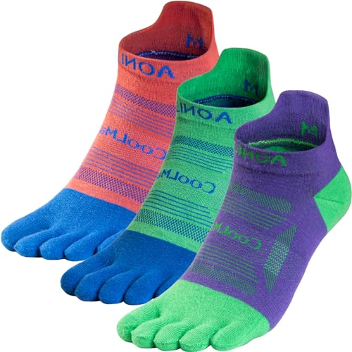 Image of Toe Socks Cool-max Running Socks for Men Women 3 Pairs Athletic Breathable Five Finger Socks