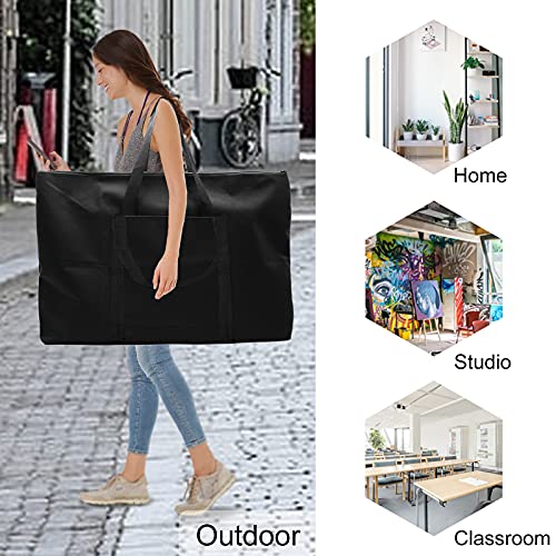 Image of Cupohus Waterproof Art Portfolio Bag 25 inch x 37 inch for 24 inch x 36 inch Artworks with Outer Pockets and Handle, Student Carrying Storage Bag