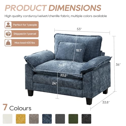 Sillón Plegable Chenille Azul Menta miniatura 2