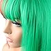 WeKen Fashion Wig Women's Short Bob Kinky Straight Full Bangs Synthetic Hairpieces Red and Green