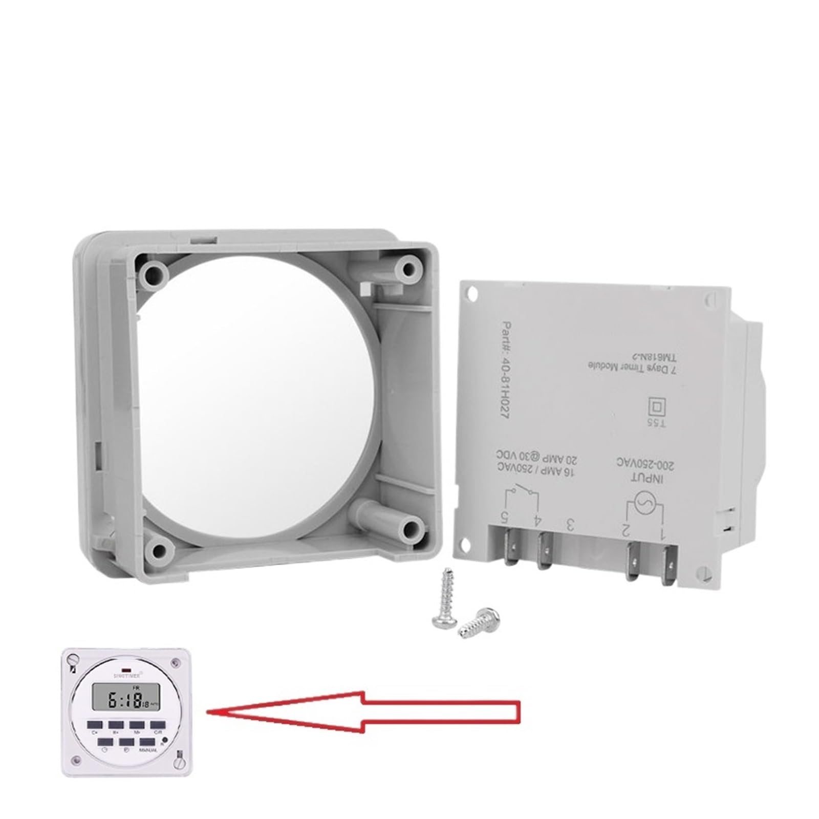 Interruptor Temporizador Interruptor temporizador electrónico digital programable for lámpara, con intervalo de 1 segundo, 110 V CA, 7 días a la semana(With enclosure)