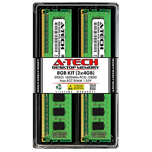 A-Tech 8GB Kit (2x4GB) RAM for Dell OptiPlex 5040, 3040 (SFF/MT) | DDR3/DDR3L 1600 MHz DIMM PC3L-12800 UDIMM Memory Upgrade
