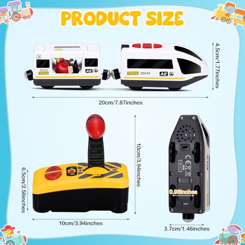 Starvortex Locomotive Electrique Train en Bois, Train Électrique pour Enfants à Piles, Compatible avec Les Chemins de Fer en Bois Thomas, Brio, Jeux Educatif pour Enfant – vue 7
