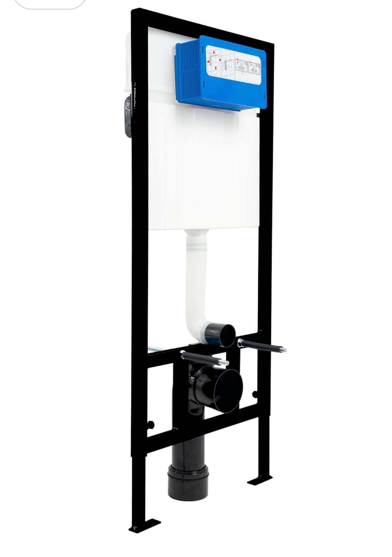 Wc sospeso bianco senza bordo con funzione bidet e rubinetto acqua calda/fredda + sedile in Duroplast Soft Close + WC Slim nascosto telaio 3 in 1 set WC sistema di installazione