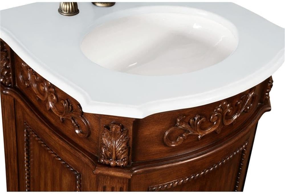 Elegant Kitchen and Bath Danville 24" Single Solid Wood Bathroom Vanity in Brown