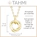 Tahmi Classy 14K Yellow Gold-Filled Classic Love Knot Circle Pendant Necklace with 20 Inch Chain Elegant Designer Jewelry Jewelry Gift for Her