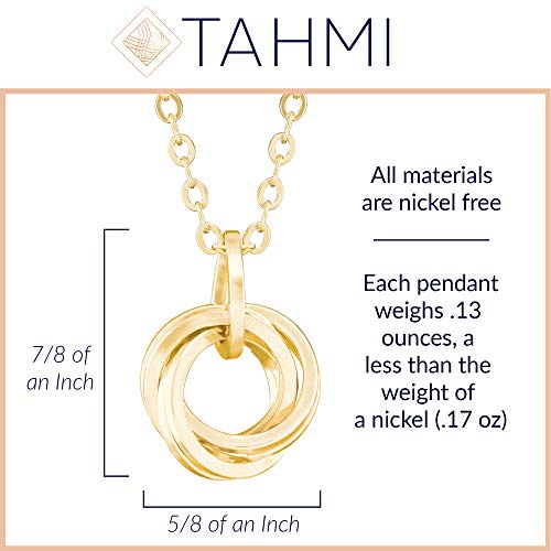 Tahmi Classy 14K Yellow Gold-Filled Classic Love Knot Circle Pendant Necklace with 18 Inch Chain Elegant Designer Jewelry Jewelry Gift for Her3