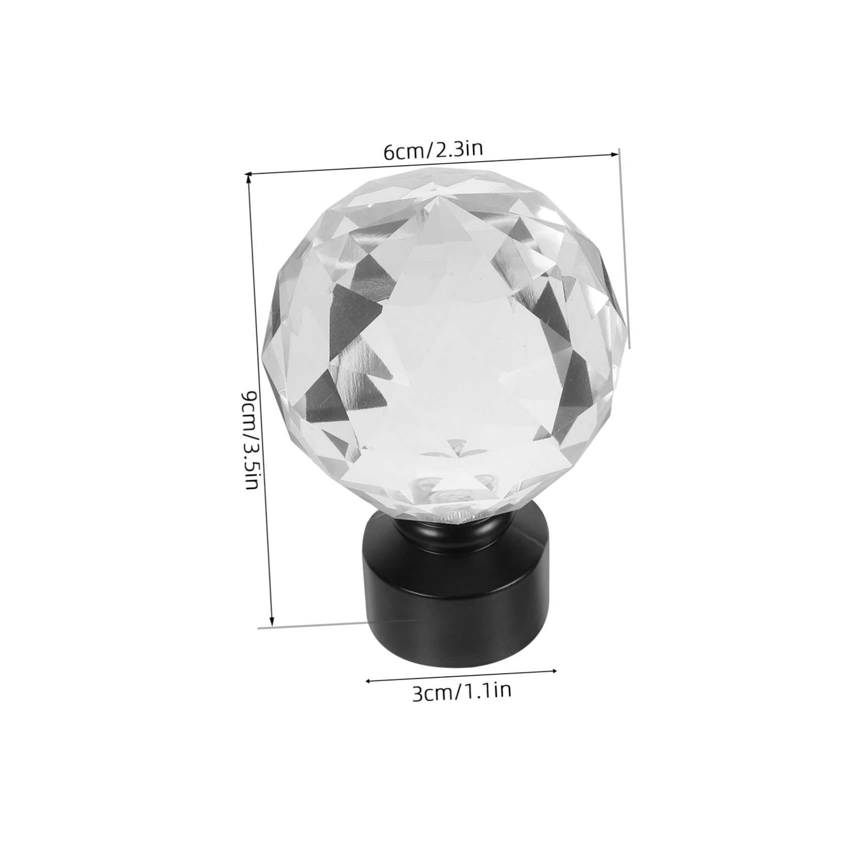 Embout de Tringle à Rideaux Boule en Fer Noir Style Rétro