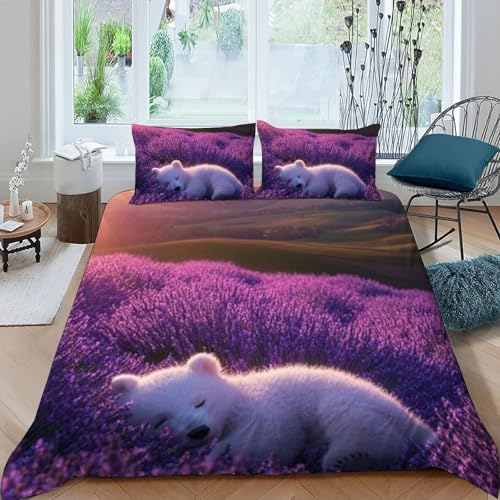Housse de couette chiots de prairie animaux imprimé 3D cadeau idéal filles - 3