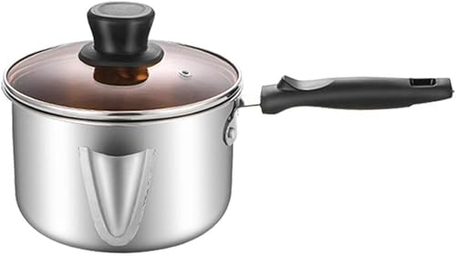 DOITOOL Cacerola, Olla De Sopa De Acero Inoxidable De Inducción De Gas Sartén Sopa De Leche Olla Con Cubierta (Cuerpo Alto 6.3 in)