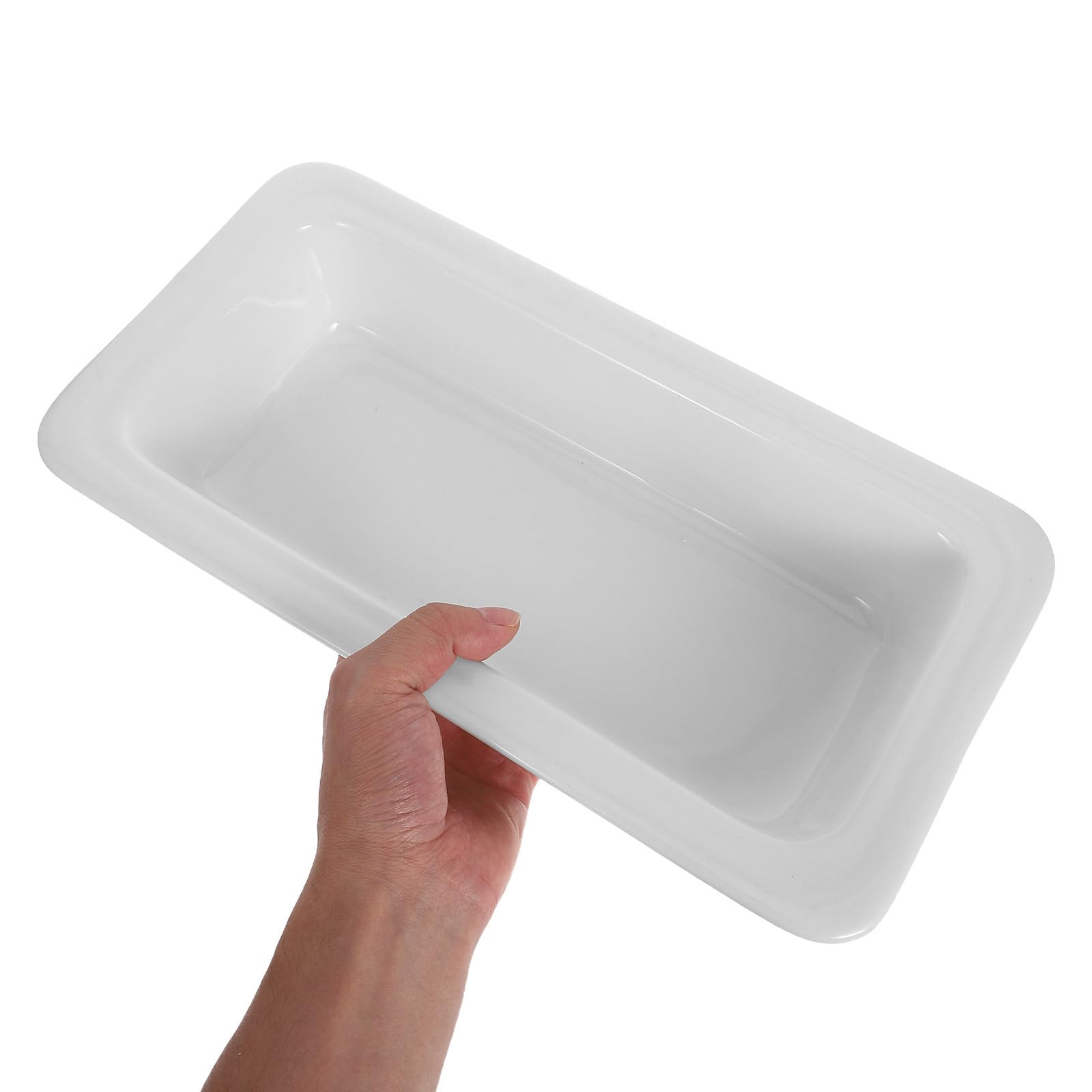 VOSAREA Piatto da Portata Rettangolare in Ceramica Bianca per Buffet